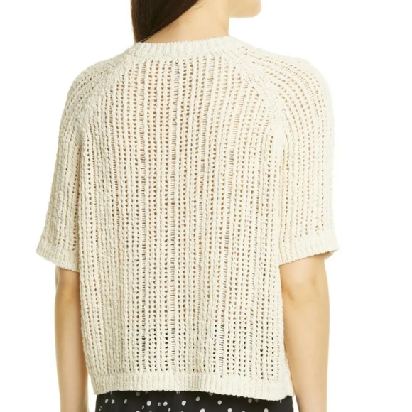 Eileen Fisher Short Sleeve Organic Cotton Knit Sweater Top Large - Picture 3 of 11